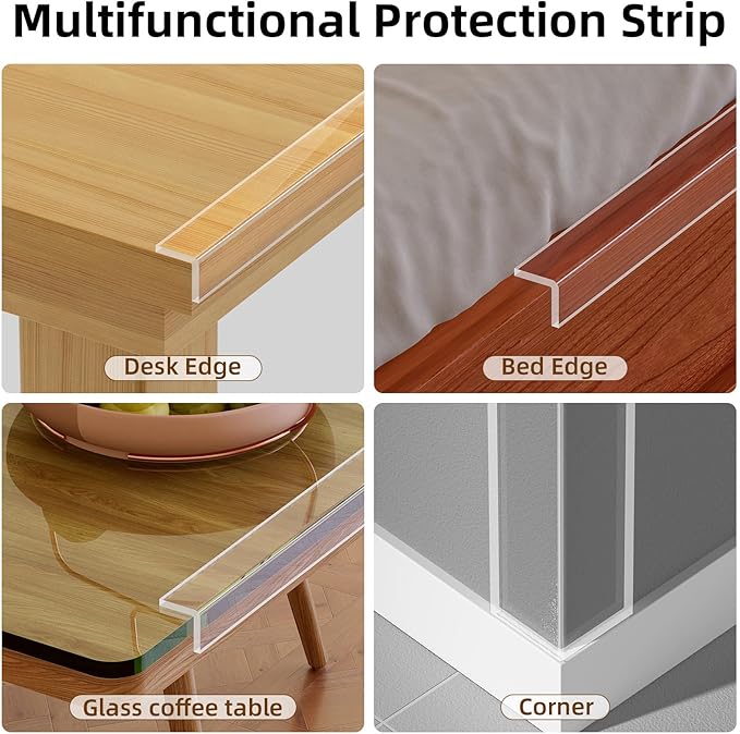 Clear Edge Protector,Safe Corner Protector, Anti-Sharp Edge Protector, for Furniture, Drawers, Tables, Cabinets 1.57inX3.28FT