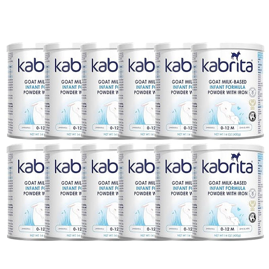 Kabrita Goat Milk Infant Formula - Easy to Digest Baby Formula 0-12 Months - Contains Prebiotics, Iron, DHA, Non-GMO - Gentle on Sensitive Tummies - Formula Supporting Gut Health & Sleep - 14oz (Pack of 12)