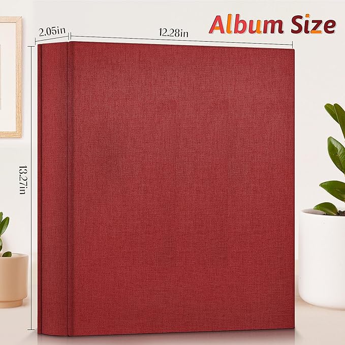 Popotop Photo Album 4x6 600 Pockets for Wedding Gifts,Linen Hardcover Picture Albums for Family Anniversary Baby Vacation Pictures