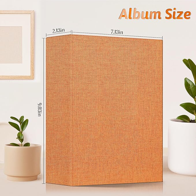 Popotop Photo Album 4x6 200 Pockets for Wedding Gifts,Linen Hardcover Picture Albums for Family Anniversary Baby Vacation Pictures