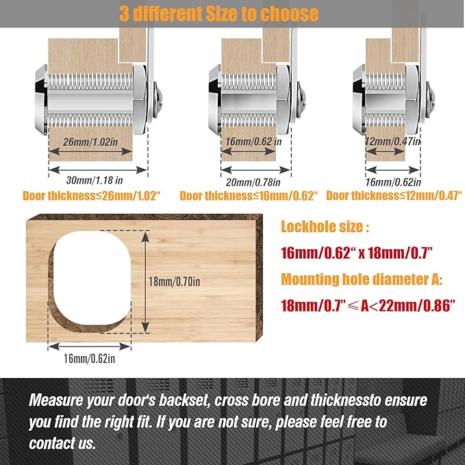 Zoofen 4 Pcs Cabinet Locks with Keys 1-1/8" Long Cam Locks Keyed Different Rustproof Mailbox Locks,RV Locks,Drawer Locks Fits on 0.4" Max Panel Thickness