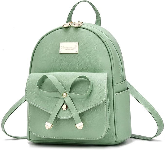 I IHAYNER Girls Bowknot Cute Leather Backpack Mini Backpack Purse for Women