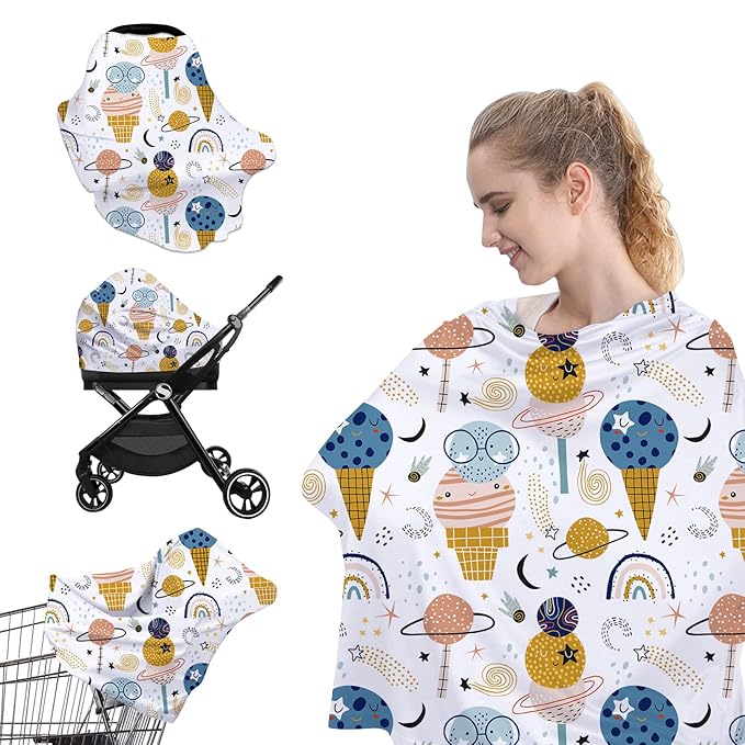 Yoofoss Nursing Cover Breastfeeding Scarf - Baby Car Seat Covers, Infant Stroller Cover, Carseat Canopy for Girls and Boys