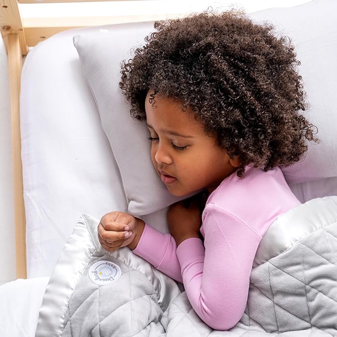Dreamland Baby Premium Toddler Pillow and White Pillowcase, 13 x 18. Machine Washable, Ergonomic Kids Pillow + Ultra Soft Viscose Pillowcase. Mom-Owned US Business, Premium Materials