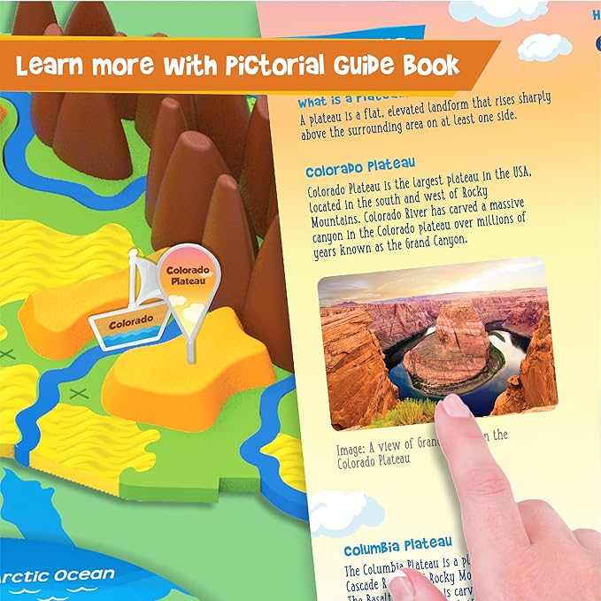 Imagimake Mapology Physical Features USA Puzzle | Mountains, National Parks, Rivers & Lakes 3D Puzzle Toys for Ages 8-13 | Educational Toys | Classroom Must-Haves | Back to School Gifts for Kids 6-12