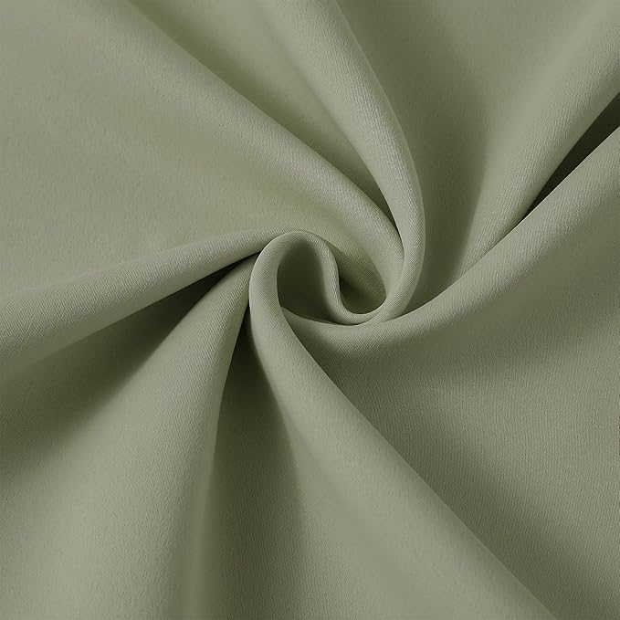 Sage Green Pinch Pleat Curtains 72 Inches Long Thermal Insulated Dark Black Out Short Drapery for Bedroom Light Blocking Window Covering Room Darkening Drapes for Living Room 40x72 2 Pieces