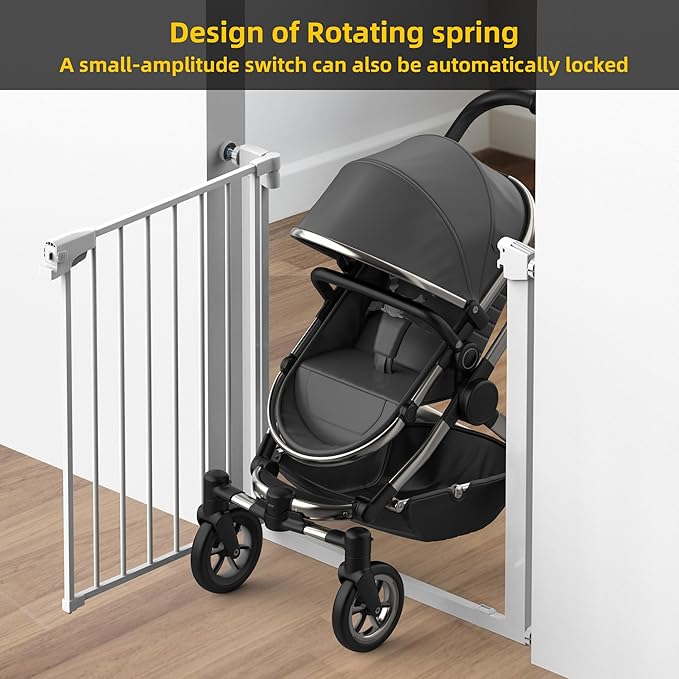 Easy Step Walk-Thru Baby Gate – Adjustable Safety Gate for Babies & Pets, Pressure Mount Kit, Includes Wall Cups & Extensions – 29 to 40.5W x 30.5H inches, CPC Certified