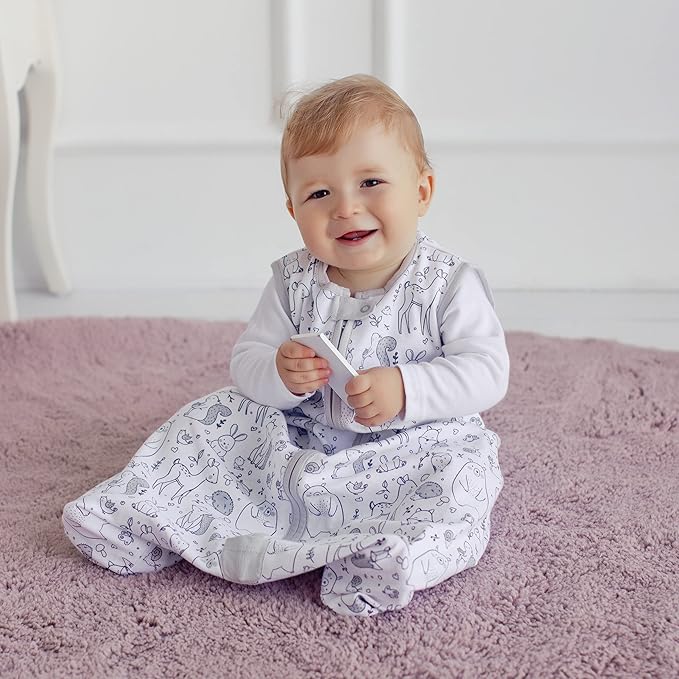 Baby Sleep Sack 1.0 TOG, Organic Cotton Baby Wearable Blanket with Two-Way Zipper, Swaddle Transition Baby Sleeping Bag, All-Season Sleep Sack for Newborn Infant Toddler Boy Girl, 18-24 Months, 1-Pack