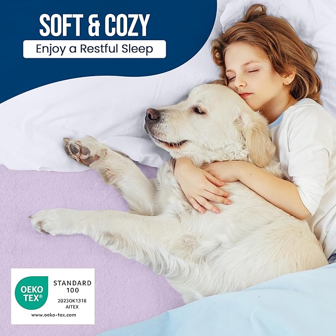 Utopia Bedding Waterproof Mattress Protector Queen Size, Premium Terry Mattress Cover 200 GSM, Breathable, Fitted Style with Stretchable Pockets (Lavender)