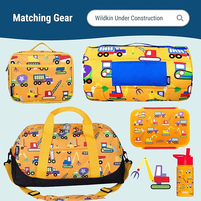 Wildkin 12-inch Kids Backpack – Padded, Adjustable, Ideal for Daycare & Travel - Under Construction