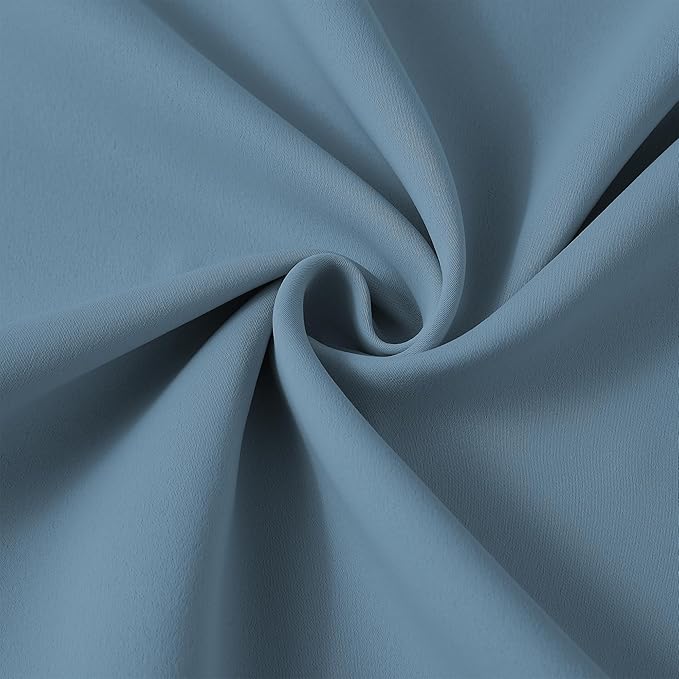 Slate Blue Blackout Curtains 90 Inches Long, Pinch Pleat with Hooks, Black Out Drapes Thermal Insulated Modern Elegant Greyish Blue Darkening Window Curtain Panels for Kids Nursery 40X90-in