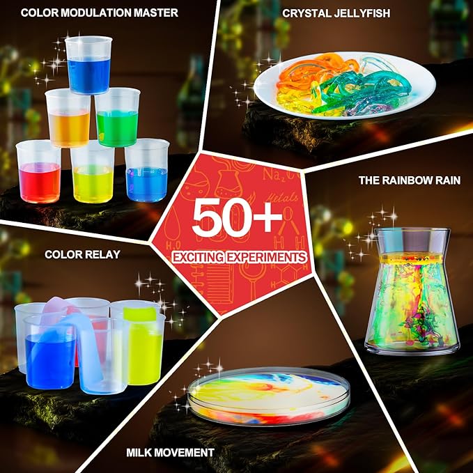 Science Kits for Kids - 50 Experiments Science Kit for Kids Age 6-12 Year Old, STEM Educational Science Toys Gifts for Girls Boys, Chemistry and Physics Set Toys for Boys Girls