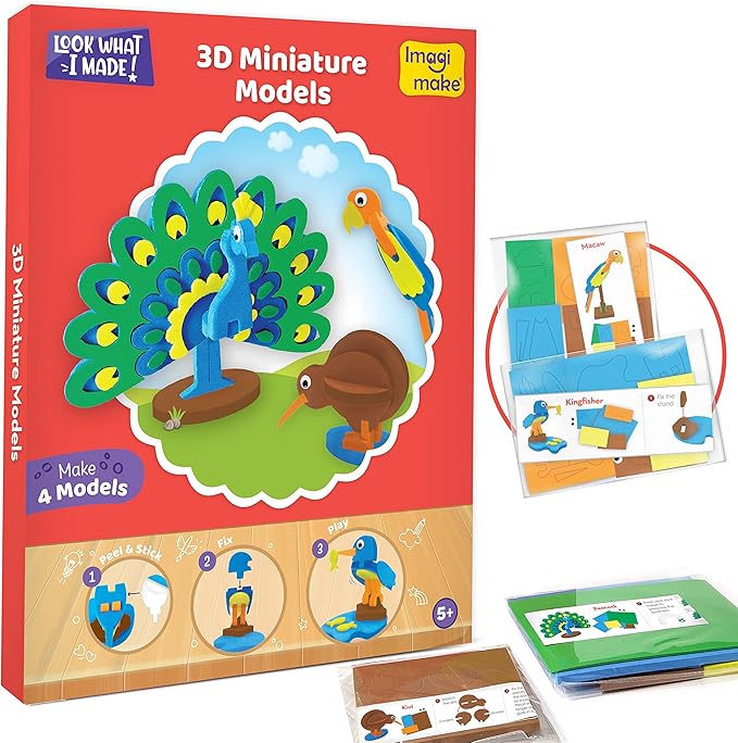 Imagimake 5 in 1 Awesome Craft Kit | Over 15 Projects - Creative DIY Arts & Crafts, Craft Kit for Kids | Gifts for 5 6 7 8 9 10 11 12 Years Old Girls & Boys | Arts and Crafts for Kids Ages 6-8 & 8-12