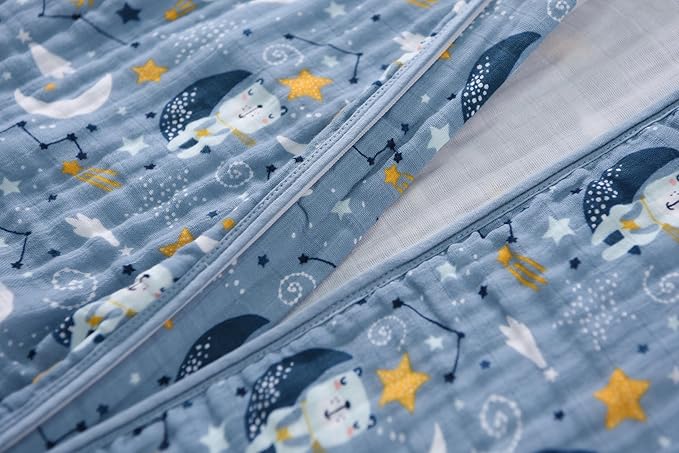 Baby Sleep Sack 6-12 Months Wearable Blanket for Babies 100% Organic Cotton 2-Way Zipper YKK 0.5 TOG Toddler Sleeping Sacks Bears