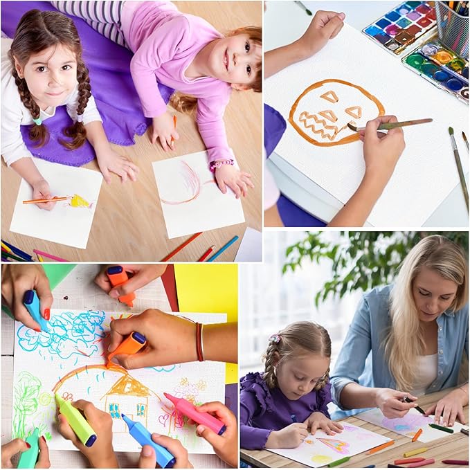 100PCS 5x7 Watercolor Paper Bulk, 140lb/300g Cold Press Thick Water Color Paper Pad for Kid Child Adult, White Art Paper for Drawing Painting Markers Gouache, Textured Cotton Paper Sheets