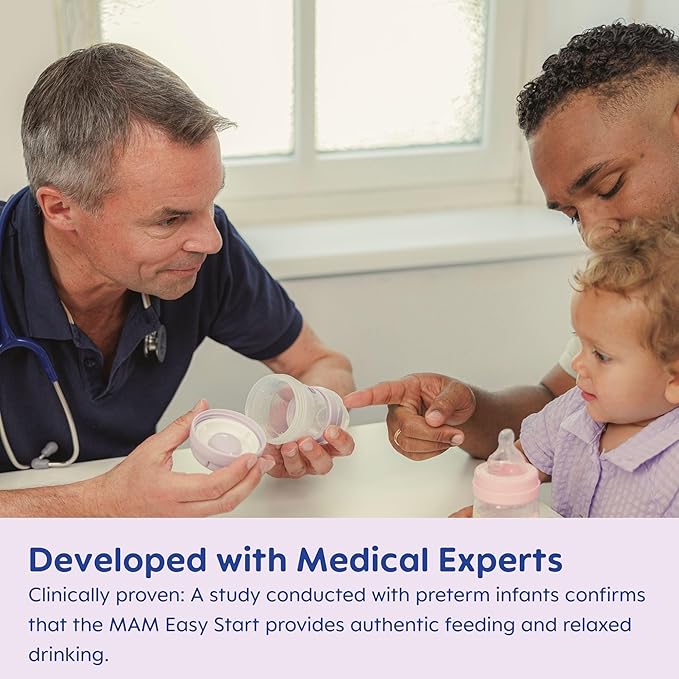 MAM 5oz Easy Start Anti-Colic Baby Bottles, Slow Flow, Breastfeeding-Like Silicone Nipple Bottle, Reduces Colic, Gas, & Reflux, Easy-to-Clean, BPA-Free, Vented Baby Bottles for Newborns, 0-3 Months