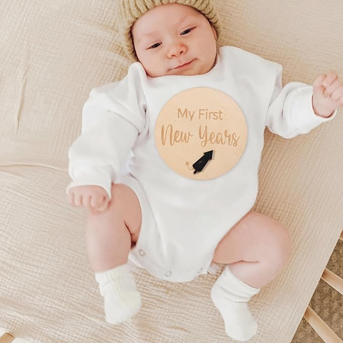 My First Holiday Milestone Cards - Baby First Holiday Wood Sign Baby Shower,Holiday Monthly Milestones,Baby First Halloween/Hanksgiving/Christmas/Valentine's Day/St. Patrick's Day/Easter