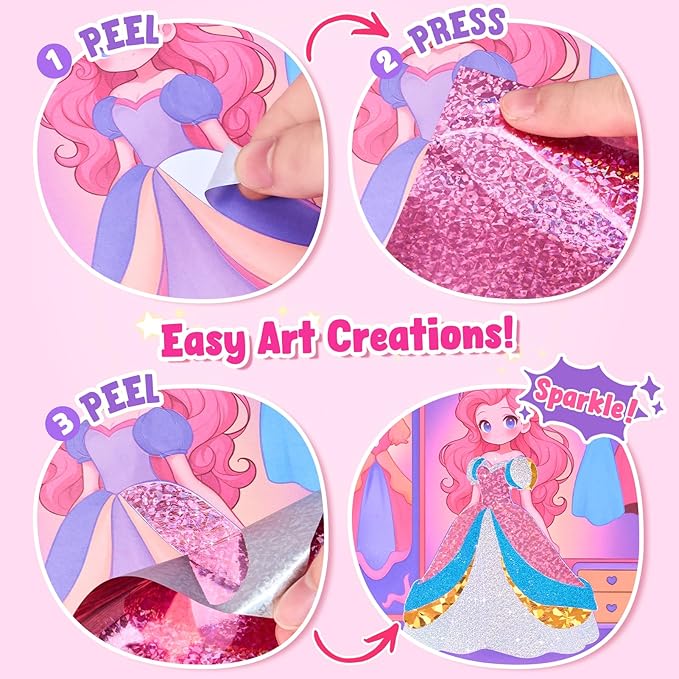 JoyCat Paint with Water Coloring Books, Art & Craft Activity, Princess No Mess Art for Kids Ages 4-8, Craft Kits & Supplies, DIY Creative Activity, Presents for Girls & Boys