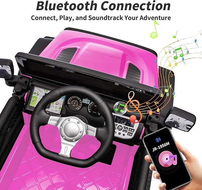 4WD Kids Ride on Car Truck, 12V 7Ah Kids Electric Vehicles Car Ride on Toy for Toddlers w/Remote Control - Pink