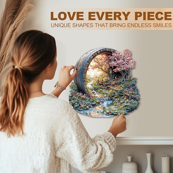Wooden Puzzles for Adults, Spring Flower Wooden Jigsaw Puzzle for Adults, Unique Animal Shape Wood Puzzles Adult, Birthday Party Gifts for Friends & Family Leisure Time Game Home Decor (XL)