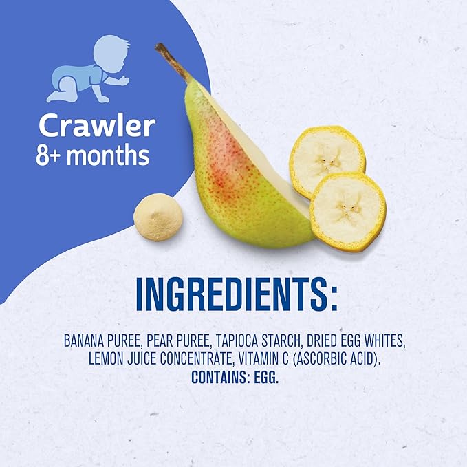 Gerber Stage 3 Baby Food Snacks, Banana Pear Whipped Melts, Baby Led Feeding, 7PK