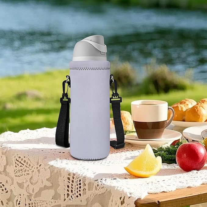 AUPET Water Bottle Sling Bag Carrier Crossbody Sleeve,Insulated Neoprene Bottle Case Holder Pouch Cover 500ML/17oz with Shoulder Strap for Walking Women Men