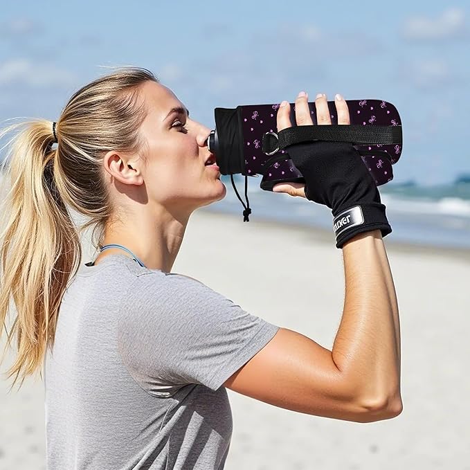 icolor Water Bottle Carrier Bag with Strap 25/32/40 oz Crossbody Bottle Holder with Phone Pocket Sling Sleeve Insulated Neoprene Water Bottle Pouch for Walking Travelling