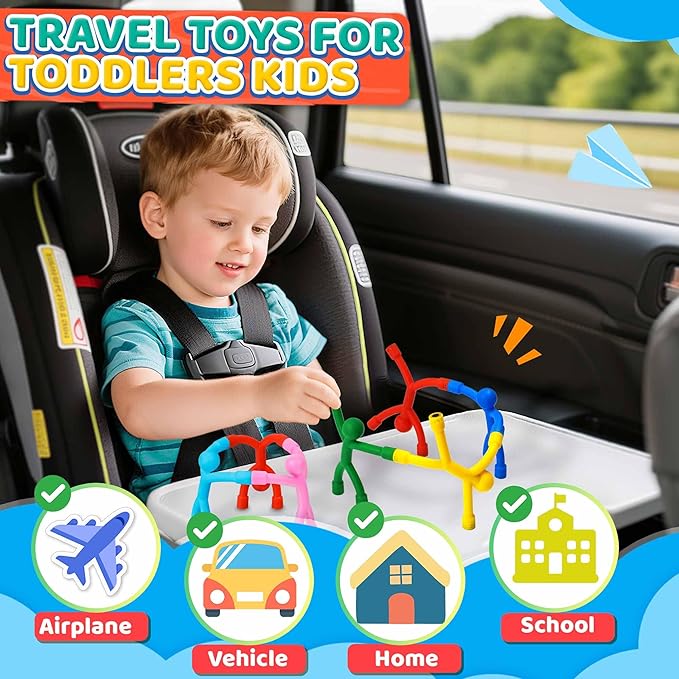 Magnetic Travel Toys for Toddlers Kids 10PCS, Airplane Car Travel Activities Essential, Fidget Toys Road Trip ‌Sensory Toy, Fidgets for Classroom Toys for 3 4 5 6 7 8 Year Old, Kids Stocking Stuffers
