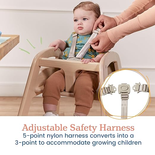 ECR4Kids ASATT High Chair, Toddler Chair, Antique White