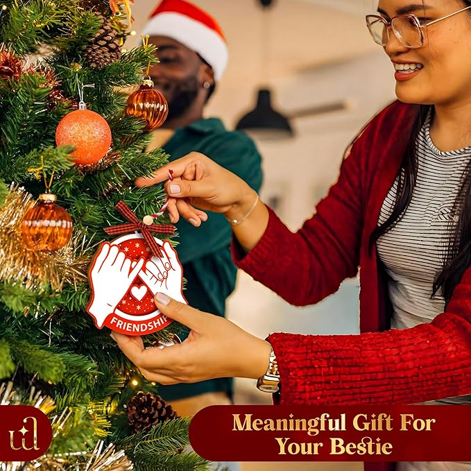 2025 Friendship Ornaments for Women Friends - Best Friends Ornaments for Women, Unique Best Friend Christmas Ornament 2025 for Christmas Tree Decorations, Special Friendship Birthday Gifts