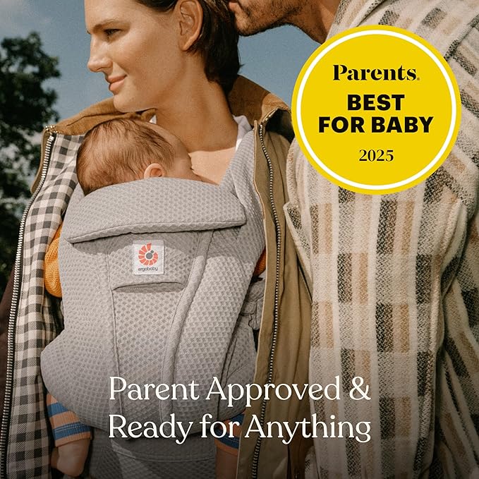 Ergobaby Omni Deluxe Baby Carrier Newborn to Toddler - Breathable Baby Carriers for Summer - All-Position Carrier with Enhanced Lumbar Support & Airflow (7-45 Pounds), Cotton, Midnight Blue