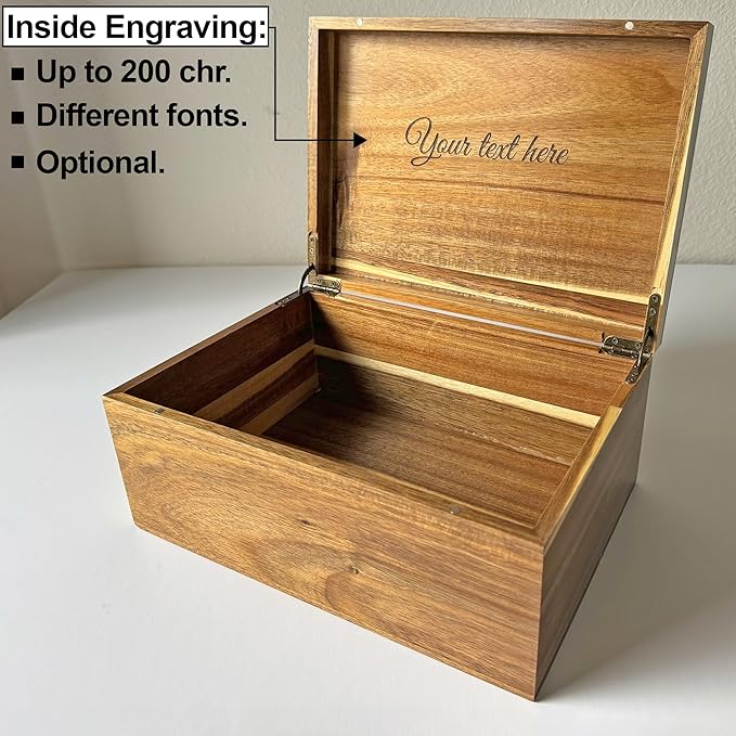 Floral Keepsake Boxes for Women - Butterfly Box Keepsake for Girls, Personalized Gifts for Teen Girls or Daughters, Flower Gift Box, Engraved Name Custom Wood Chest Memento Storage, 11x8x4,75 in
