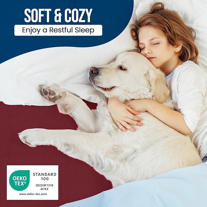 Utopia Bedding Waterproof Mattress Protector Queen Size, Premium Terry Mattress Cover 200 GSM, Breathable, Fitted Style with Stretchable Pockets (Burgundy)