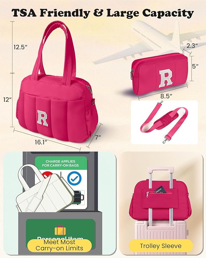 Dance Bag, Kid Weekender Bags，Tween Girls Trendy Stuff-Girl Overnight Bag with Wet Pocket，Lightweight Travel Tote Personalized Cheer Bags with Makeup Pouch