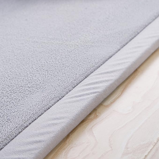Loartee Nursery Rug Coral Velvet Crawling Rugs Area Rug Play Mat(4'9"x4'9", Gray) for Toddler Children Play Yoga Exercise Pads Carpet