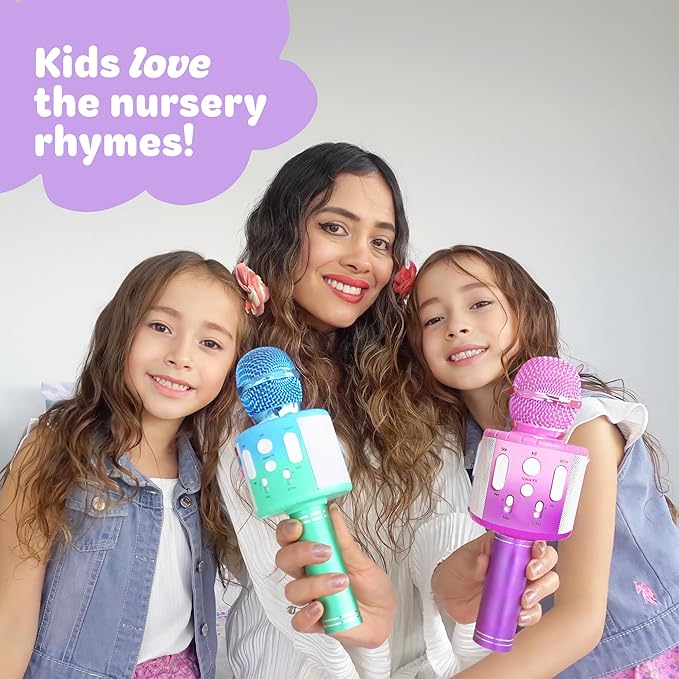 Move2Play, Kids Karaoke Microphone | Includes Pre-Loaded Songs & Bluetooth | Kids Birthday Party Gift | Toy for All Ages 2, 3, 4, 5, 6+ Year Old Girls, Boys & Toddlers