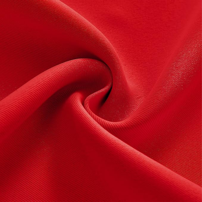 Joydeco 72 Inch Blackout Curtains for Bedroom, Thermal Insulated Black Out Curtains, Room Darkening Drapes for Living Room Window Rod Pocket Back Tab (W52 x L72 Inch, Red)