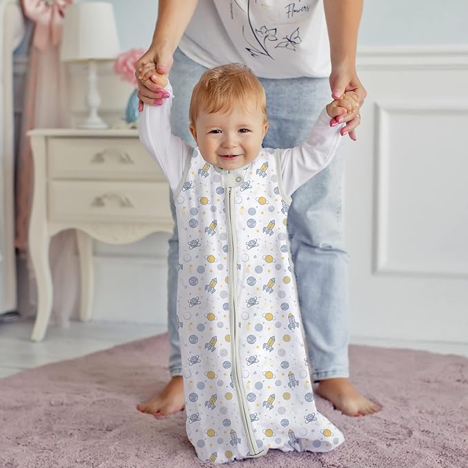 Mama Cheetah Baby Sleep Sack 0.5 TOG, Organic Cotton Baby Wearable Blanket with Two-Way Zipper, Swaddle Transition Baby Sleeping Bag for Newborn Infant Toddler Boy Girl, 6-12 Months