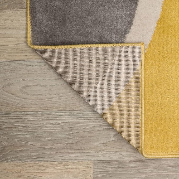 Rugshop Contemporary Abstract Circles Easy Maintenance for Home Office,Living Room,Bedroom,Kitchen Soft Area Rug 10' x 14' Yellow