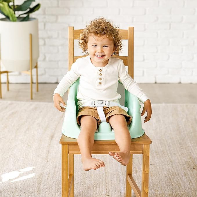 Infantino Music & Lights 3-in-1 Discovery Seat and Booster - Convertible Booster, Infant Activity Seat and Feeding Seat with Electronic Piano for Sensory Exploration, for Babies and Toddlers, Mint