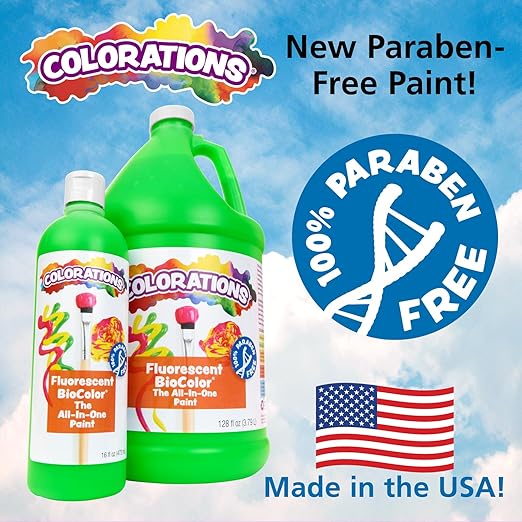 Colorations BioColor FBIOPI Paint, Fluorescent Pink 16 oz.