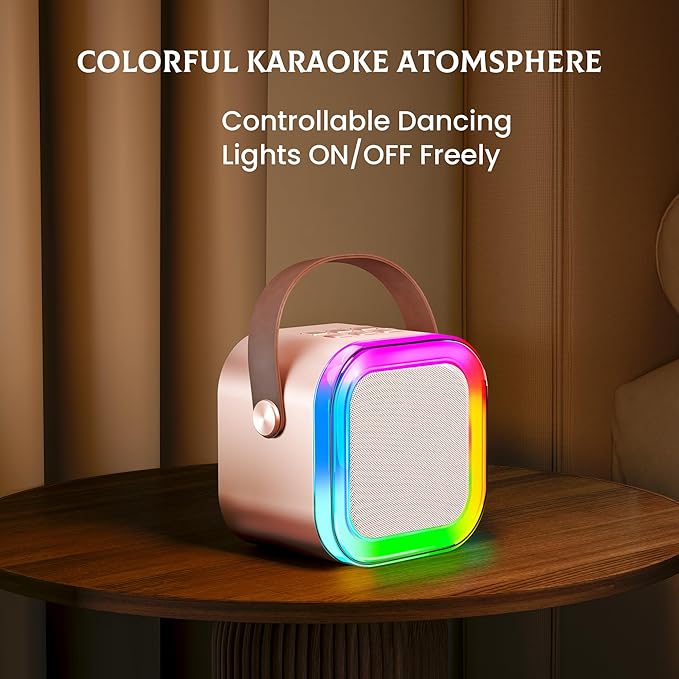 IROO Mini Karaoke Machine for Kids, 2025 TOP Toys Birthday Gifts Ideas for Girls Ages 4, 5, 6, 7, 8, 9, 10, 12+ Years Old, Portable MP3 Player with 2 Wireless Mics for Party