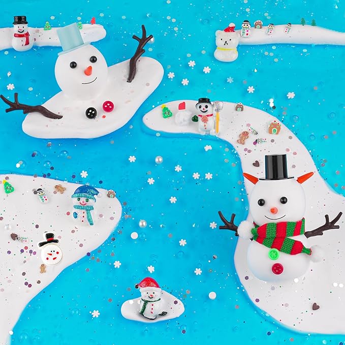 LAWOHO Slime Build a Snowman Kit, Snowman Christmas Crafts for Kids, Stocking stuffersfor Kids Christmas Crafts Xmas Gift