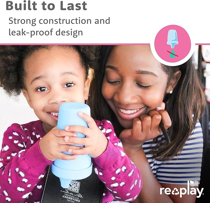 Re-Play Sippy Cups for Toddlers - 10 Oz. Reusable Spill Proof Cups for Kids, Dishwasher/Microwave Safe - Made in USA - Set of 4-3.13" x 6.25" - Princess