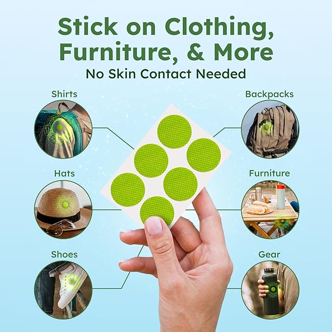 BugMD Mosquito Repellent Bundle: 78 Safe & Effective Squito Stickers and 10 DEET-Free Citronella Bracelets for Kids & Adults - Perfect for Camping, Beach, Hiking & Outdoor Adventures