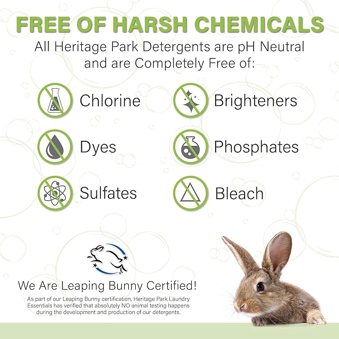 Heritage Park Silk & Wool Fragrance Free, Hypoallergenic, pH-Neutral Laundry Detergent - Dermatologist-tested, Sensitive Skin-Friendly, Enzyme-Free, Ultra Concentrated (64 fl oz Refill)