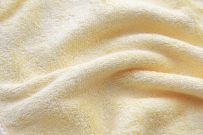 HIPHOP PANDA Baby Washcloths, Rayon Made from Bamboo - 2 Layer Ultra Soft Absorbent Newborn Bath Face Towel - Reusable Baby Wipes for Delicate Skin - Yellow, 6 Pack