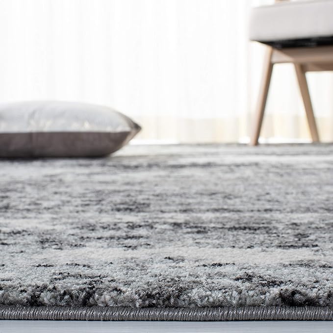 SAFAVIEH Evoke Collection 9' x 12' Ivory / Dark Grey EVK272G Modern Abstract Non-Shedding Living Room Bedroom Dining Home Office Area Rug
