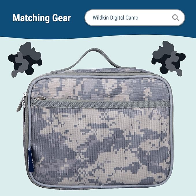 Wildkin 15-inch Kids Backpack – Durable, Padded, Adjustable for School & Travel - Digital Camo