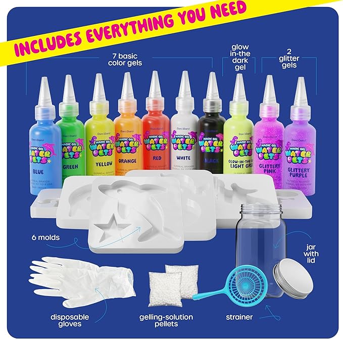 Dan&Darci Aqua Fairy Water Gel Kit for Kids - Magic Elf Toy Kits - Waters Pets - DIY Squishy Maker Set - Craft for Kids - Make Your Own Squishies Toys Crafts - Christmas Gifts for Boys & Girls